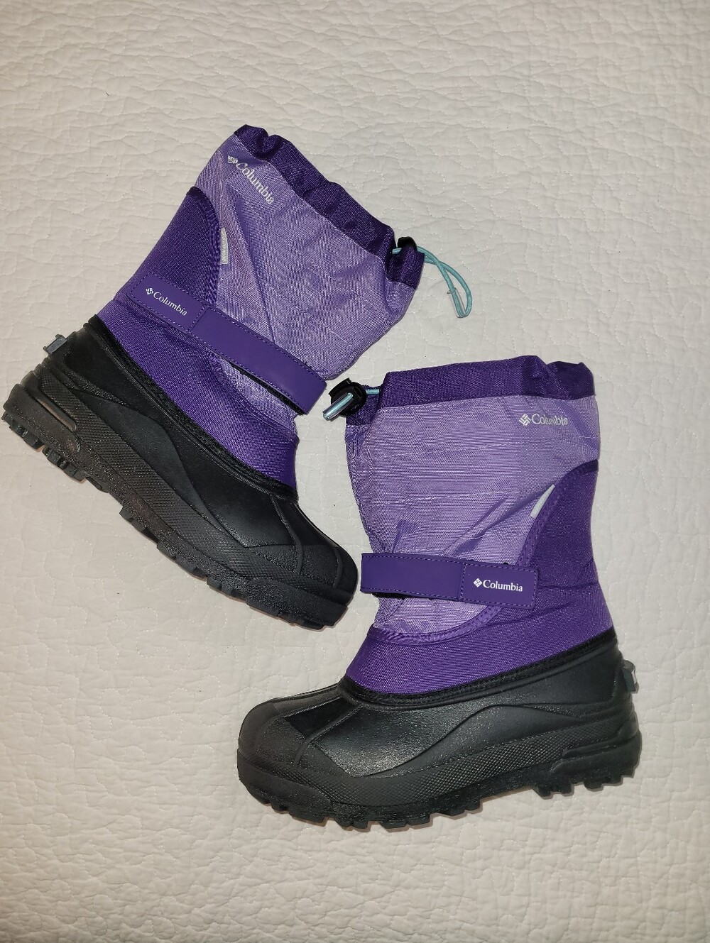 Columbia Big Kids Youth Powderbug Plus II Snowboot Waterproof Boot Purple Sz 4